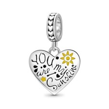 S925 Sterling Silver You Are My Sunshine Dangle Charm For Bracelet