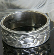 Southwestern stamped 1/4" vintage 0.925 Sterling Silver band Ring size 5