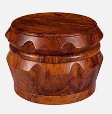 40mm Dark Brown Wood 4 Part Hand Grinder Easy Grind Crusher UK