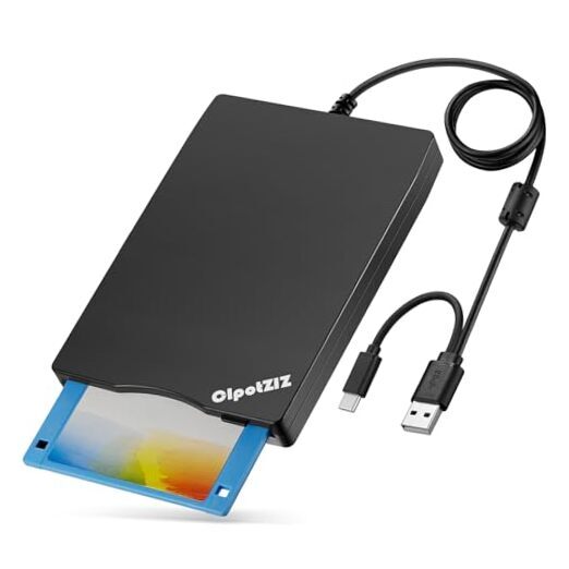 Floppy Disk Reader USB C External 3.5 inch 1.44 MB Floppy Disc Reader Dual USB-image