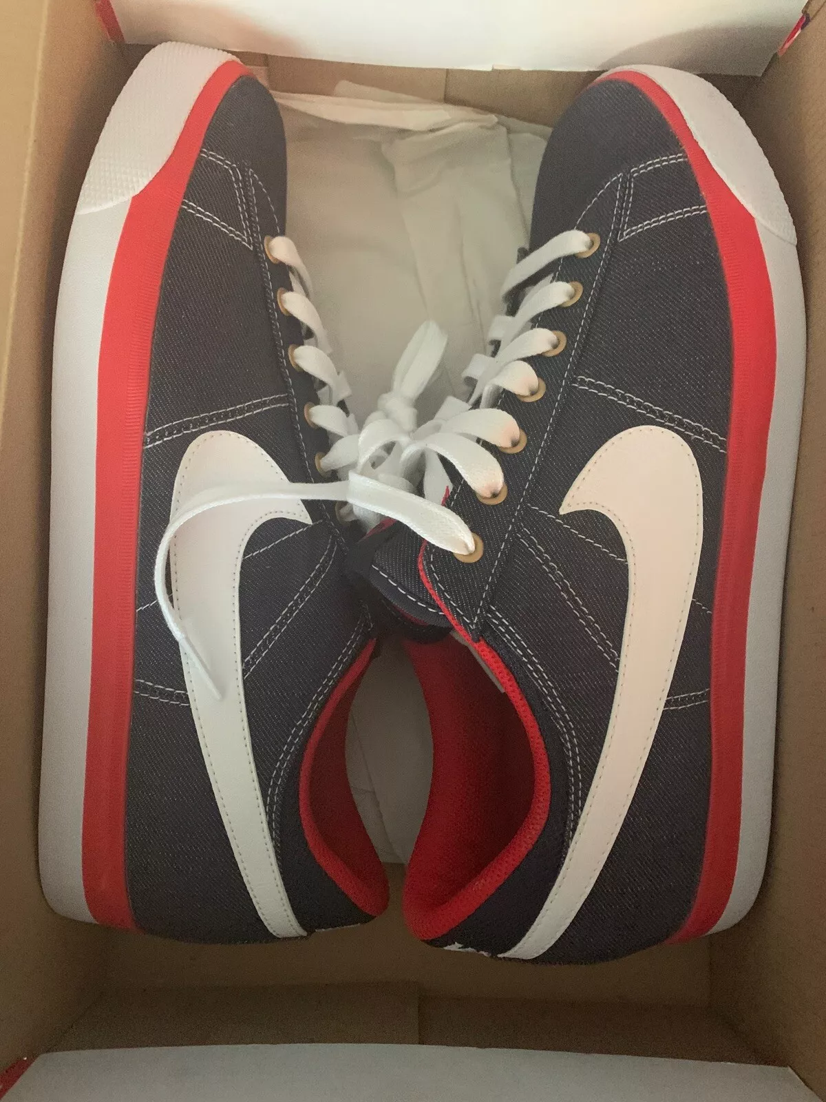 Baskets homme Nike Match Supreme Premium rouge blanc bleu taille US 10,5 denim