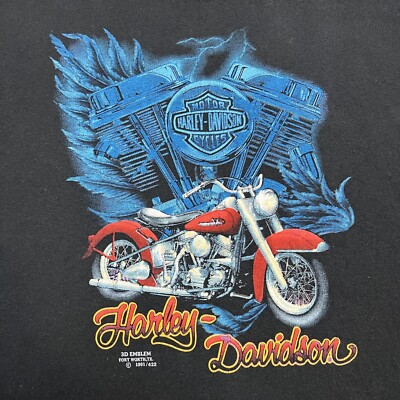 Vintage 90s Harley Davidson 3D Emblem V Twin Sturgis Single Stitch
