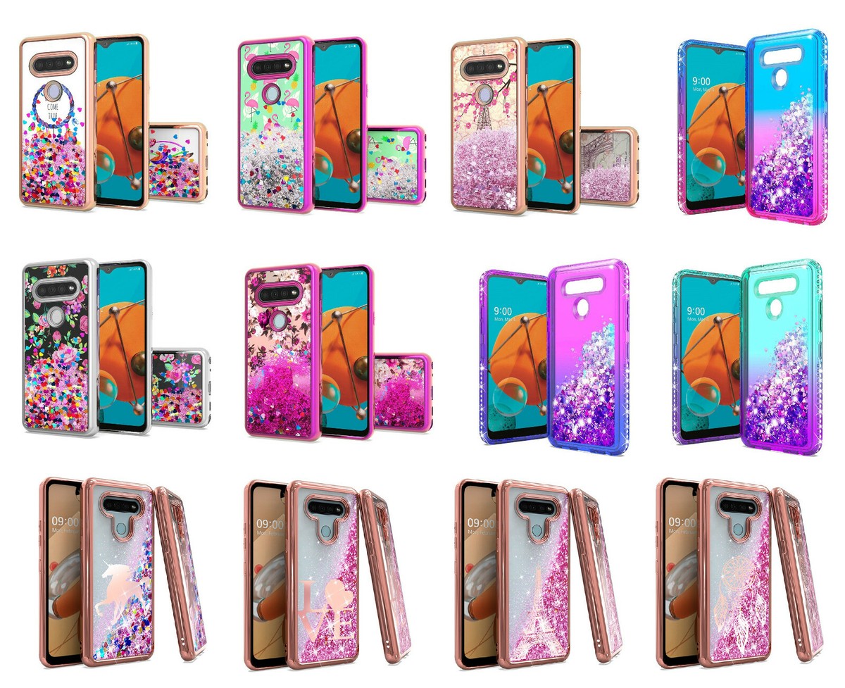 For LG Reflect L555DL LG K51 Q51 Liquid Glitter Case Phone Cover - Main Image