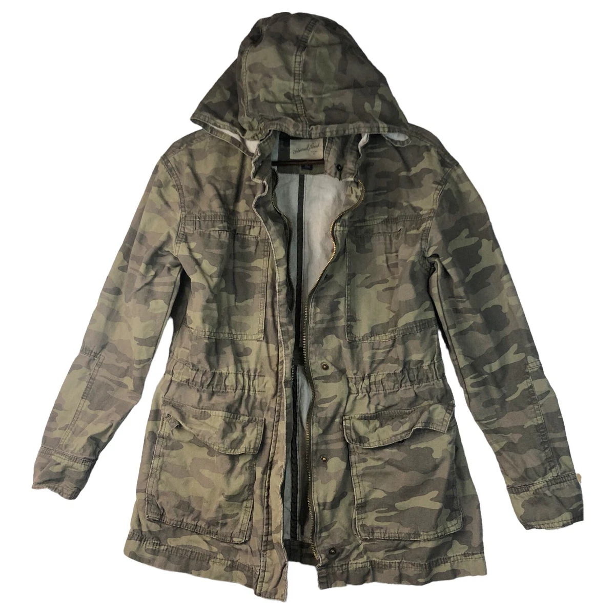 Universal Thread Camo Utility Jacket 100% Cotton Green Outerwear