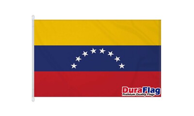 VENEZUELA 8 STERNE QUALITÄTSFAHNE (150cm X 90cm) DURAFLAG mit CLIPS / HAKEN