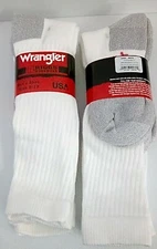 Wrangler Riggs Workwear OTC Cotton Work Boot Socks, White, Large, 4 pairs