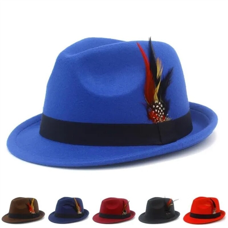 Classic Fedora Hats for Men & Women Wide Brim Felt Hat Panama Dress Fedora Hat-image