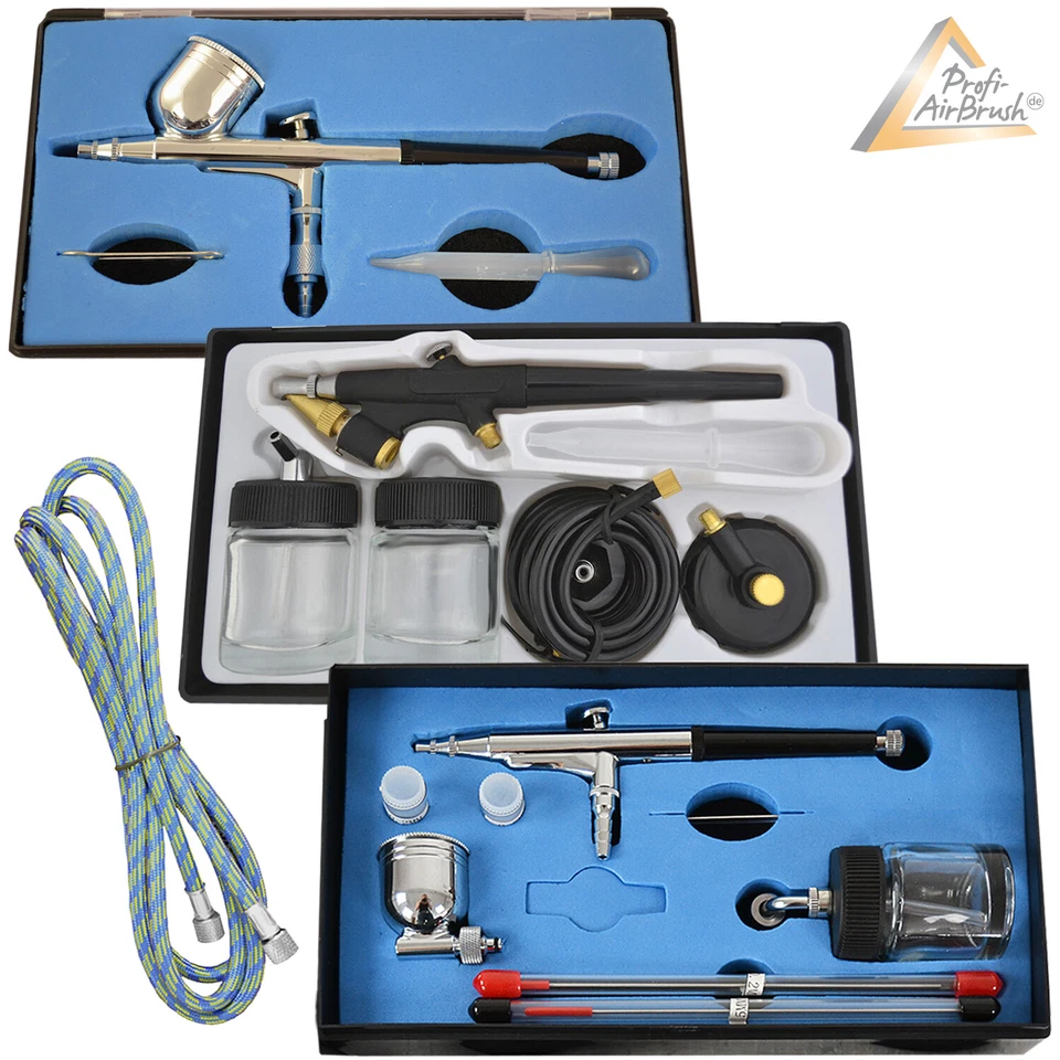 AIRBRUSH KOMPRESSOR SET KOMPLETT KIT AIRBRUSHPISTOLE SCHLAUCH AIRBRUSHKOMPRESSOR - Bild 3 von 3