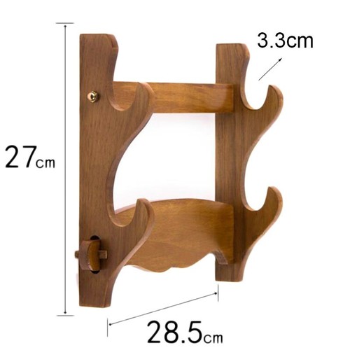 Wall Mount Japanese Samurai Sword Holder Stand Katana Tanto Bracket Rack 2 Tier - Picture 2 of 5