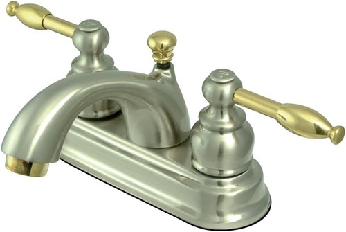 Kingston Brass Naples 4\" Centerset Bathroom Faucet - Polished Chrome Without Pop-Up