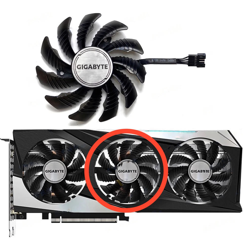 For GIGABYTE RTX3060 3060ti GAMING Graphics Card Cooling Fans PLD08010S12HH - Image 3 of 4