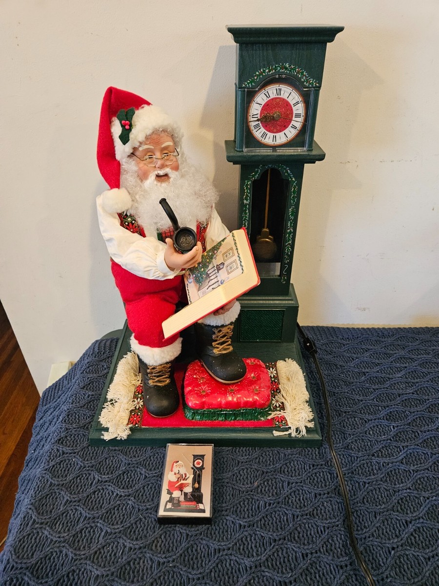 HOLIDAY CREATIONS ANIMATED STORYTELLER SANTA W/GRANDFATHER CLOCK