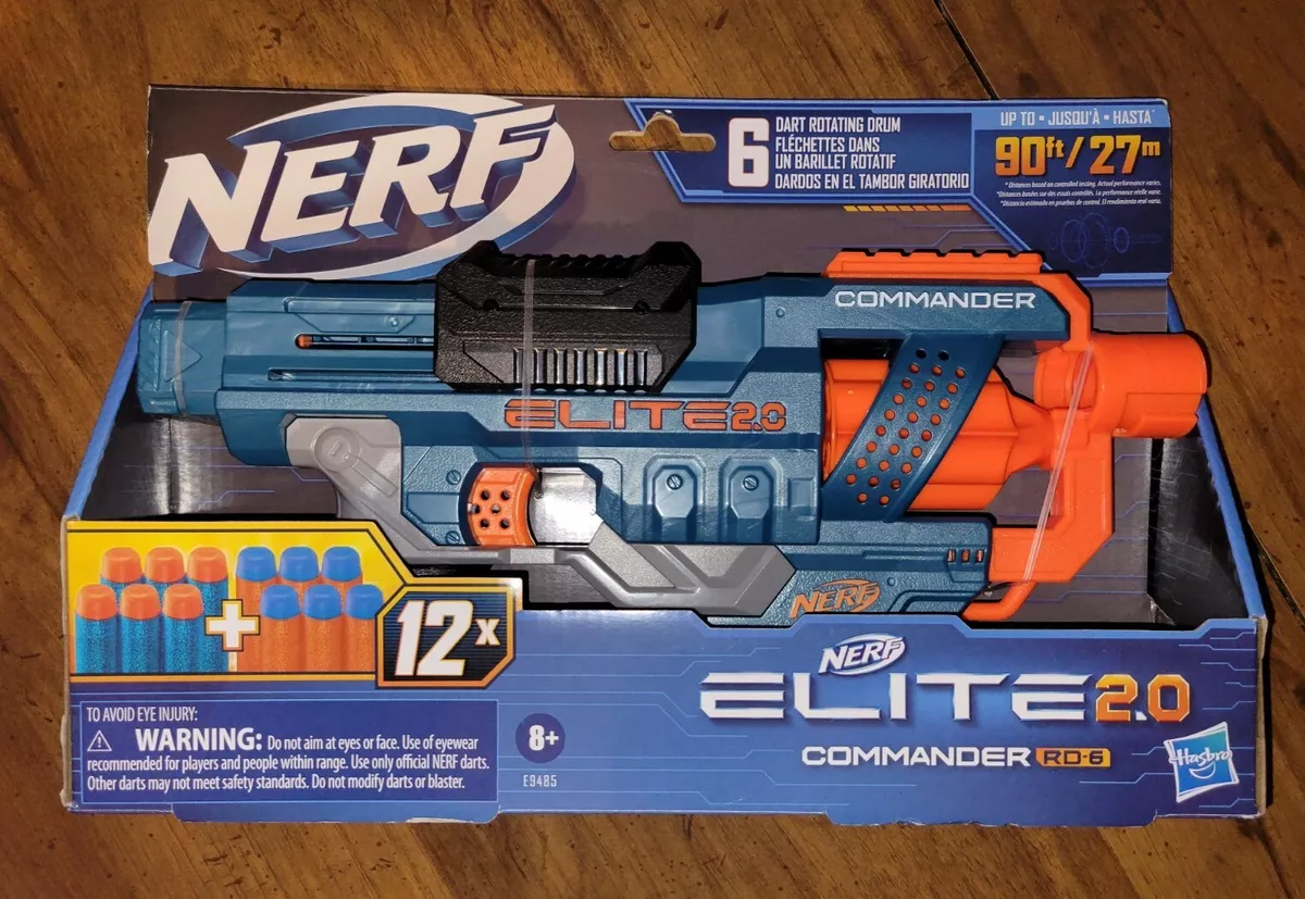 Lança Dardos Nerf Elite 2.0 Commander Rd-6 Tambor Giratório para 6