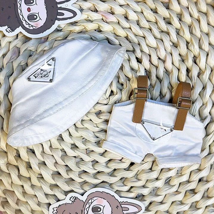 NO DOLL POP MART LABUBU White Monster Plush Outfit Set with Hat