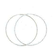 2.75" Large Real 925 Sterling Silver Diamond cut Hoop Earrings - Big Thin Trendy
