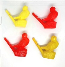 4 Vintage Plastic Singing Bird Water Whistles Novelty Toys Hong Kong