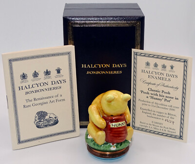 Halcyon Days Disney Winnie Puuh & Hunny Topf - Bonbonniere Emaille limitierte Auflage  