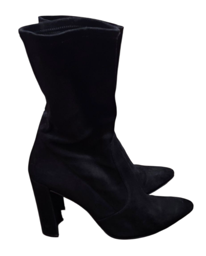 Stuart Weitzman Clinger Black Suede Booties - Size 9.5 M - Picture 2 of 15