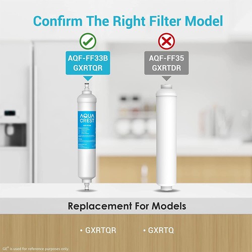 GXRTQR Inline-Kühlschrank-Wasserfilter – Kompatibel Mit GE GXRTQR/GXRTQ, Entfernt Chlor & Fluorid, NSF Zertifiziert, 3 Stück