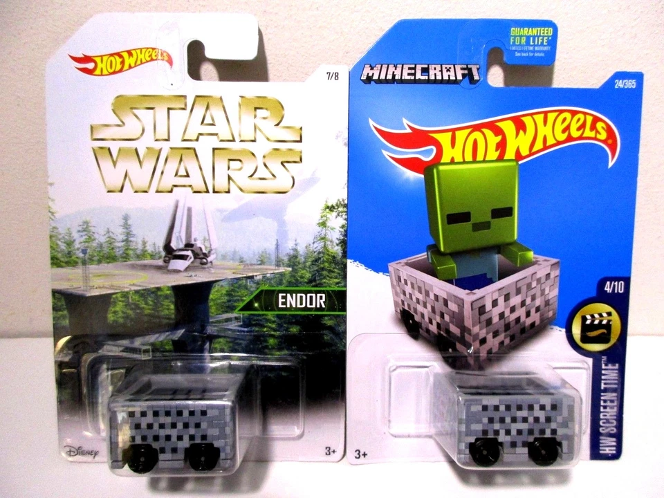 Новый Hot Wheels редкая заводская ошибка Star Wars Endor Minecraft Minecart автомобиль - Изображение 2 из 4