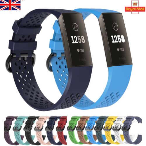 For Fitbit Charge 3  4 Strap Sports Replacement Wristband Silicone Buckle Band - Picture 1 of 45