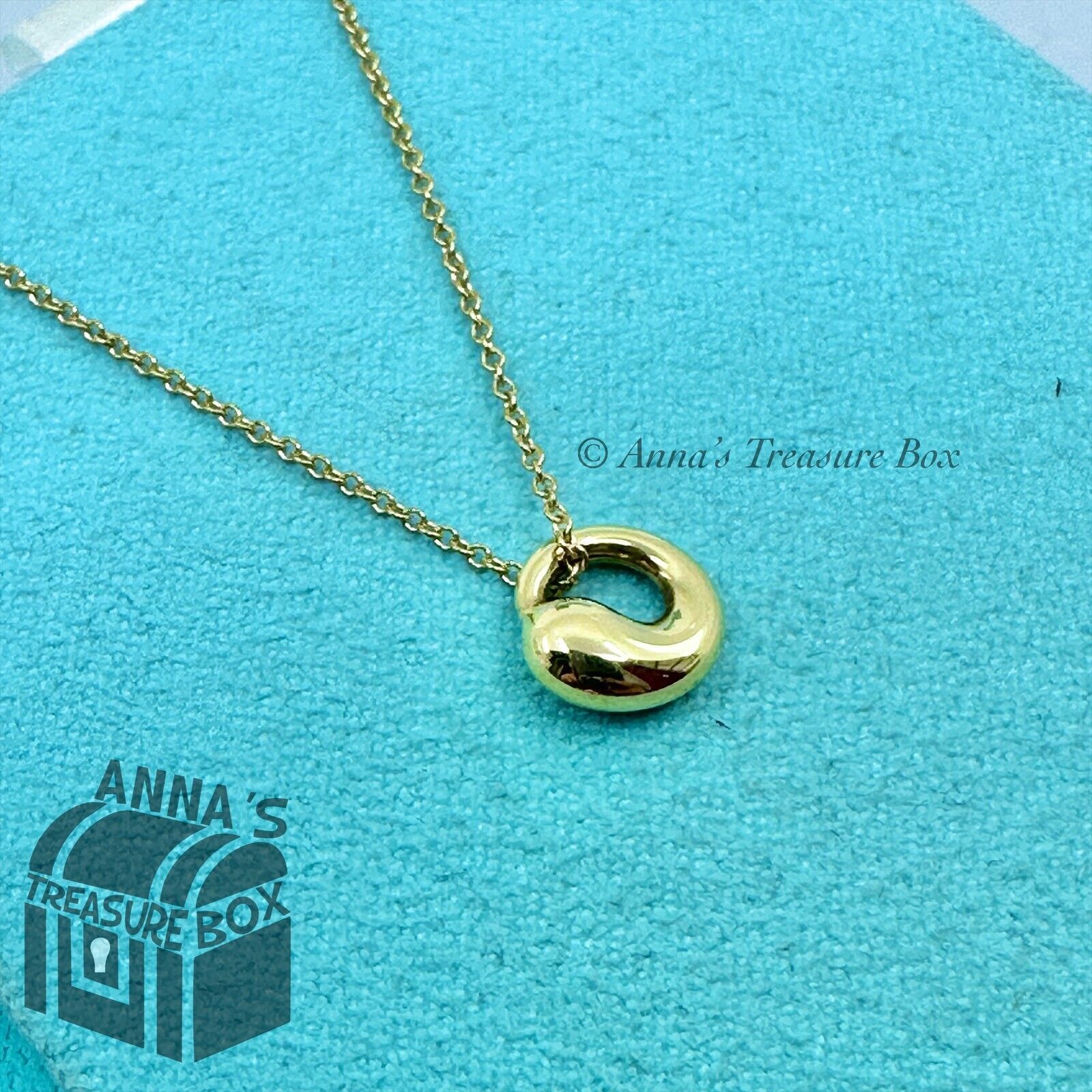 Tiffany & Co. Peretti 18K Yellow Gold Mini Eternal Circle 15" Necklace