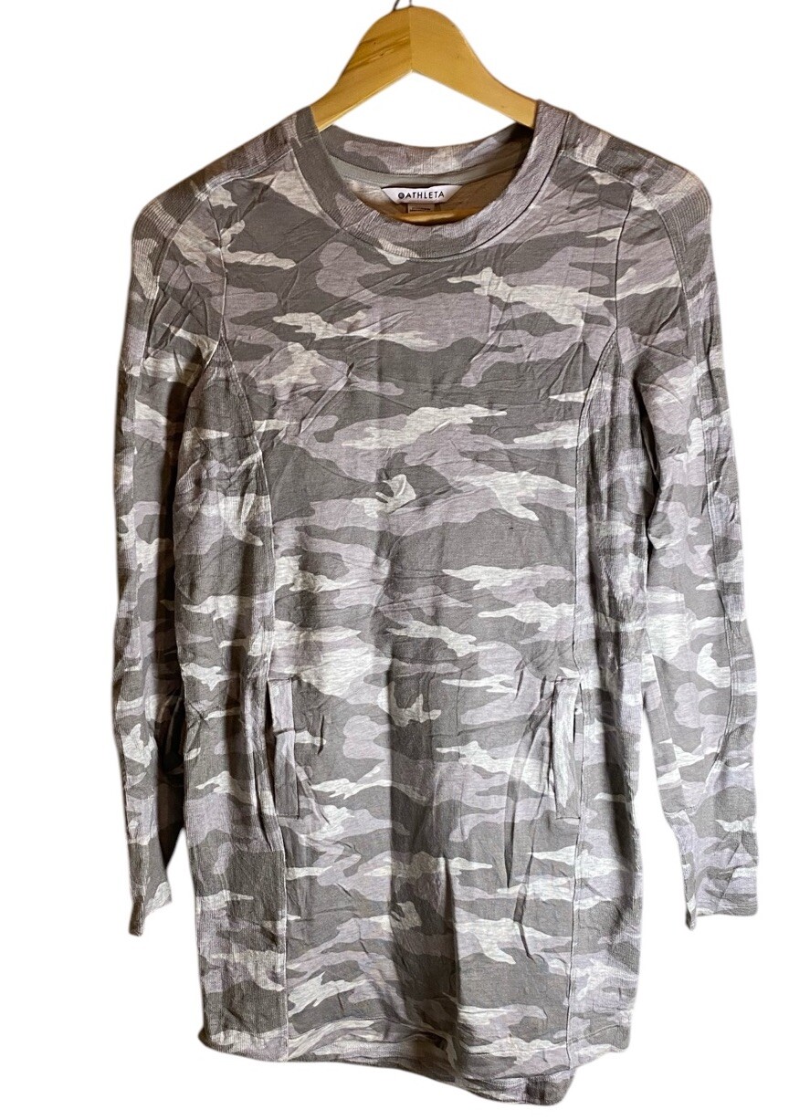 Athleta Camo Long Sleeve Balance Mini Womens With Pockets Dress  Size  XS