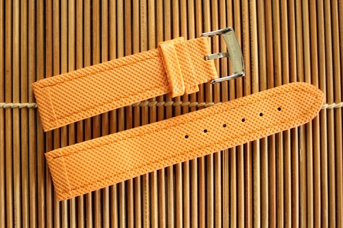 20MM AQUA SILVER BUCKLED ORANGE WATERPROOF WATCH BAND WATCHBAND STRAP FOR OMEGA - Picture 3 of 4
