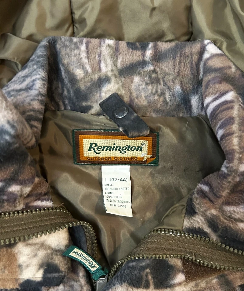 Remington Real Tree Camo Size L 42/44 Flannel Jacket Removeable Hood - Image 3 of 4