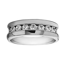 1.05 Ct Real Moissanite Diamond Ring Sterling Silver Men's Anniversary Band Ring