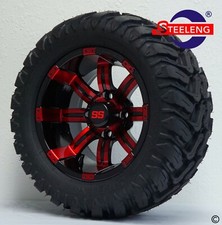 Golf Cart 12 Redblack Tempest Wheels And 20x10-12 Atmt Dot Tires