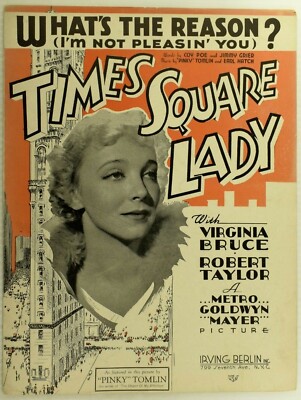 1935 What's The Reason Times Square Lady Virginia Bruce Vintage Sheet Music M56