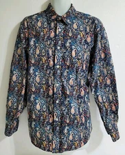 Cremieux Premium Denim Men's Size XL Paisley Long Sleeve Button Down Shirt