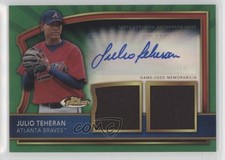 2011 Topps Finest Green Refractor Rookie Dual Relics /149 Julio Teheran Auto 0t2