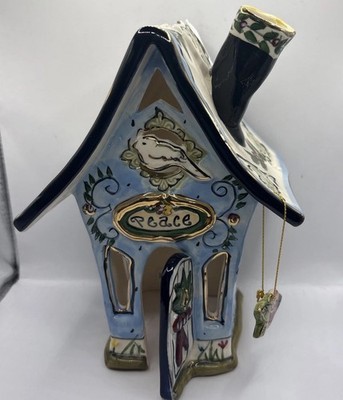 VTG BLUESKY-Heather Goldminc Clay Works Tea Light Candle 2003, Peace