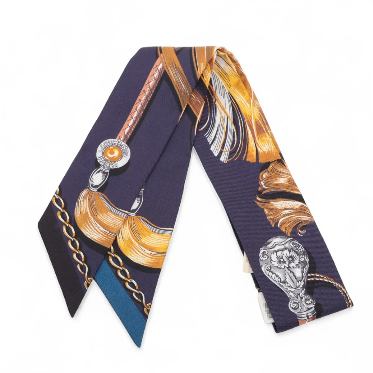 Hermès Twilly CAVAL CADES Horseback march Twilly Silk Navy