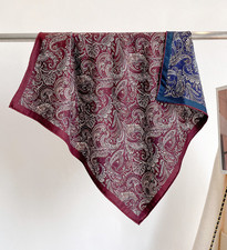 70 Cashmere 30 Silk Neckerchief Scarf cashew Print 26'' Bandana wrap Shawl new