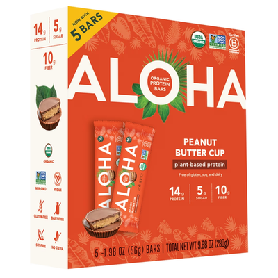 #ad Aloha Peanut Butter Cup Protein Bars 5 Pk Free Shipping $7.98