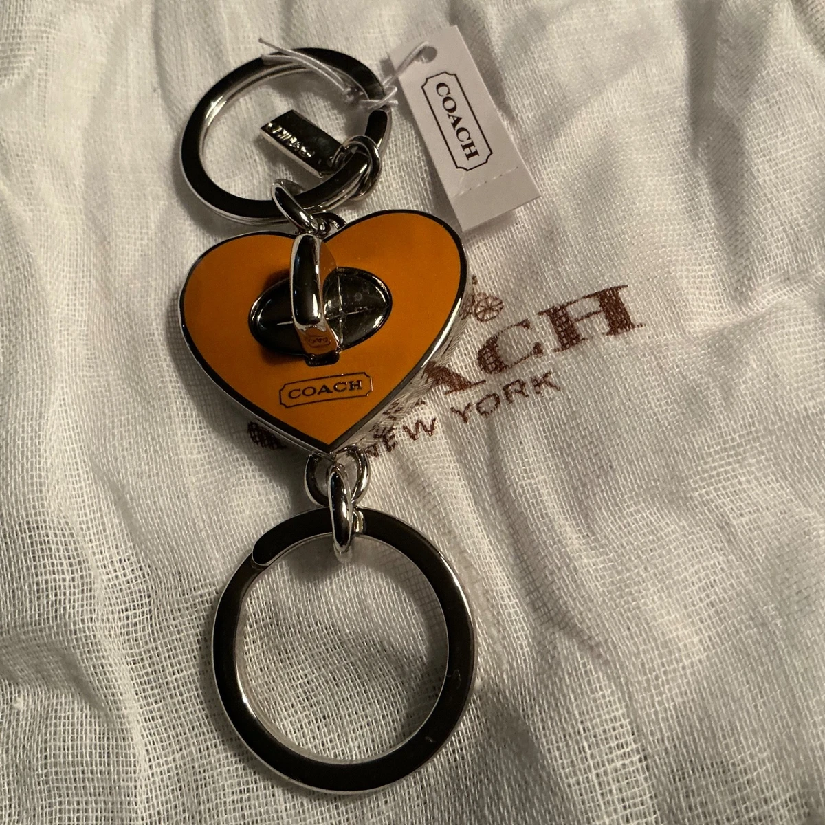 小物 vintage coach Heart signature keychain Coach Heart Metal Key Chains, Rings & Finders for Women for sale