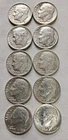 Lot of 10 - U.S. 90% Silver Roosevelt Dimes 1962- 1964 P D XF $1 Face #24