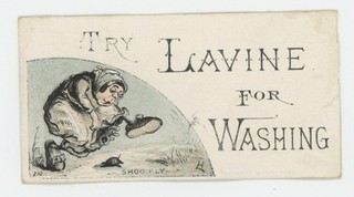 Mr Fancy Cancel Try Lavine for Washing Vintage Ad Card #1772