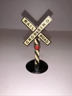 Vintage Tin Railroad Crossing Sign Red Lens Model Train Display