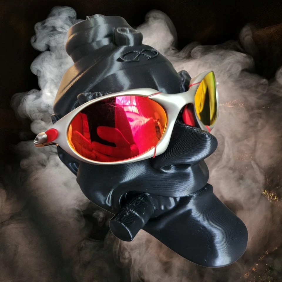 Marco Oakley Polarizado Romeo 1 Rojo Plateado con Lentes Naranja Foto 3 de 4