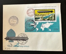 HUNGARY 1977 IMPERF FDC #C392 ZEPPELIN AIR SHIP FIRST FLIGHT 19479