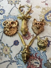 Set Of 5 Animal Busts For Baby Room Decor Or Just For Fun 