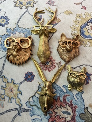 Set Of 5 Animal Busts For Baby Room Decor Or Just For Fun!