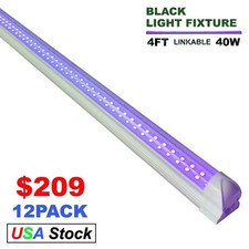 4FT 40W UV Led Black Light Bar , T8 Integrated 4Foot Linkable Blacklight Fixture
