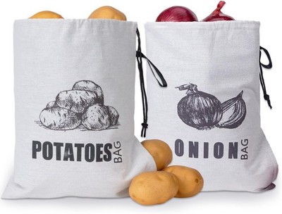 Potato Onion Storage Bag Fabric Onion & Potatoes Storage Bag Washable Garlic