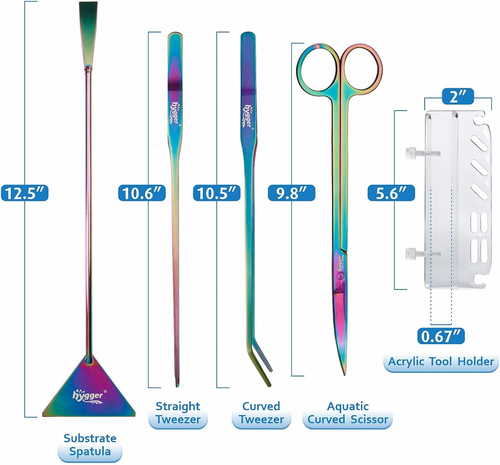 Kit d'outils d'aquascaping pour aquarium long 6 en 1, couleur acier inoxydable premium Aquati - Photo 6/12