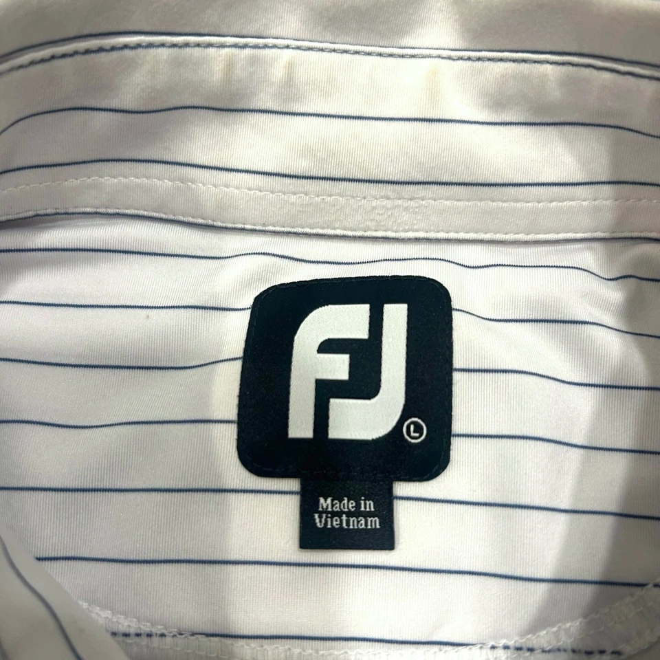 Titleist FootJoy FJ 高尔夫 Polo 衫男式大号条纹运动性能 — 第 4/4 张图片